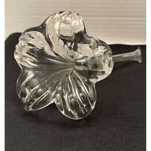 Clear Glass Flower Stem Bud‎ Vase Hand Blown Art Glass Lily Paperweight